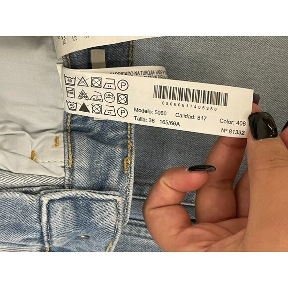 Massimo Dutti Women Jeans EU 36 US 4 Blue Cropped Mid Rise Slim Fit 5060/817 NWT - Picture 13 of 16